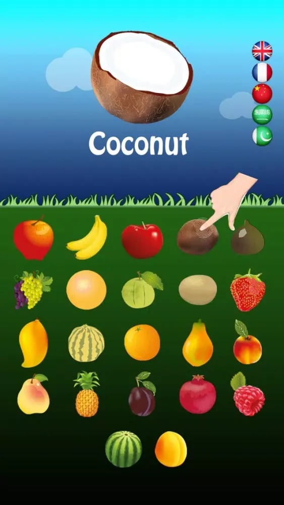 Captures d'écran de Multilingual Fruits Go for Kids