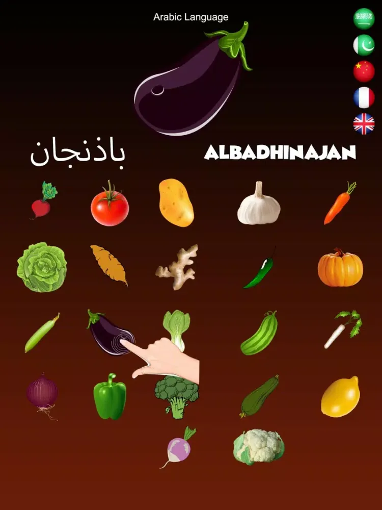 Ảnh chụp màn hình của Vegetables Dictionary Multi iPad 