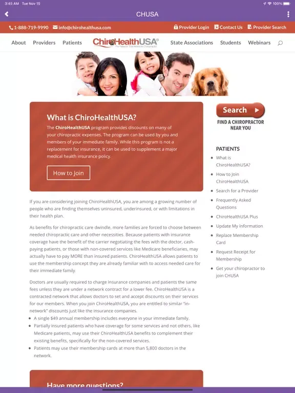 Zrzuty ekranu Fairbanks Chiropractic Clinic iPad 