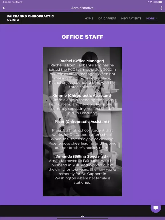 Zrzuty ekranu Fairbanks Chiropractic Clinic iPad 