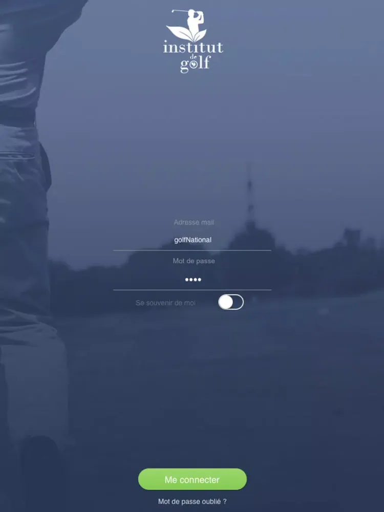 Ảnh chụp màn hình của Golf National Institut iPad 