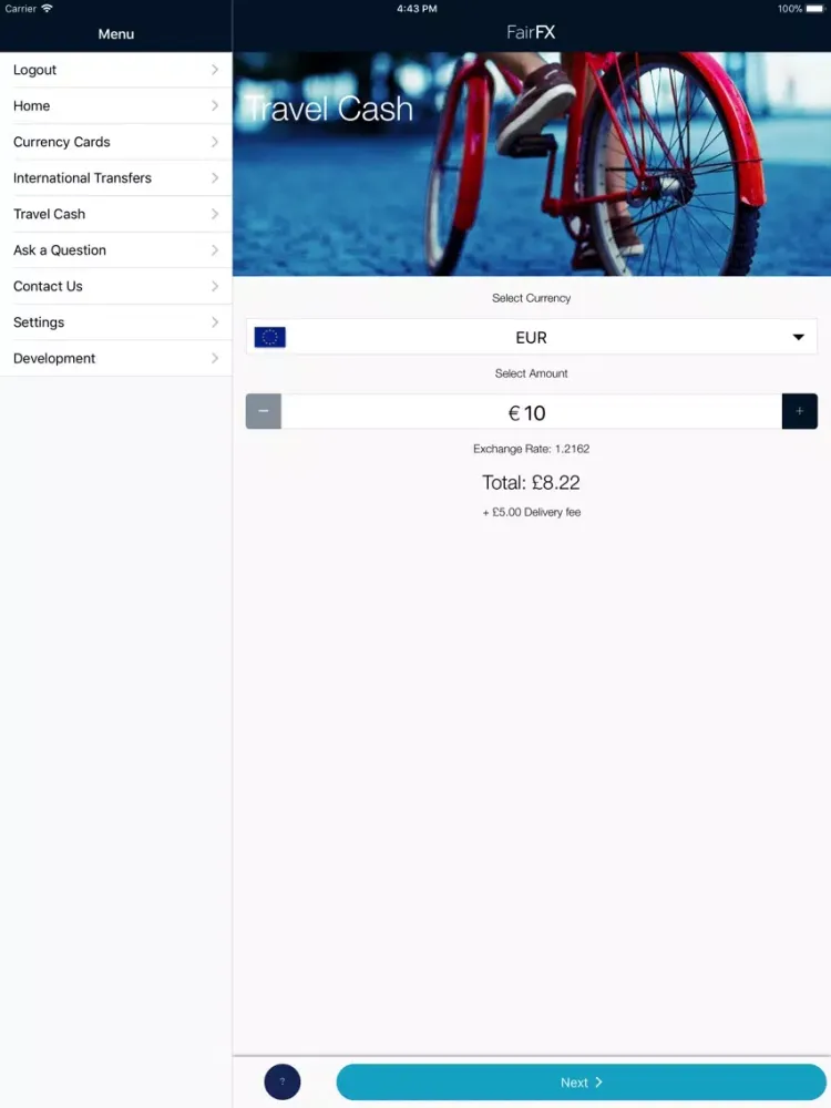 Tangkapan skrin FairFX iPad 