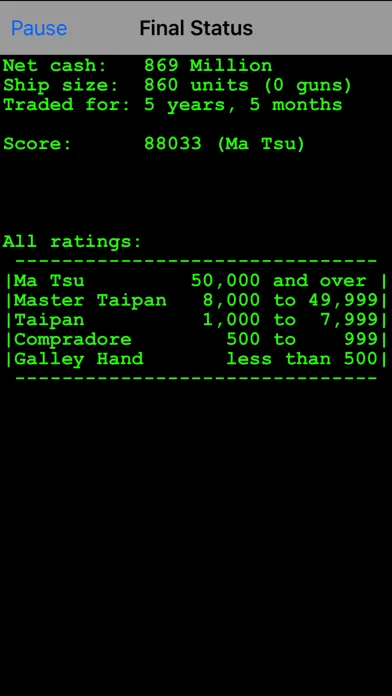 Taipan! Mobile Screenshots