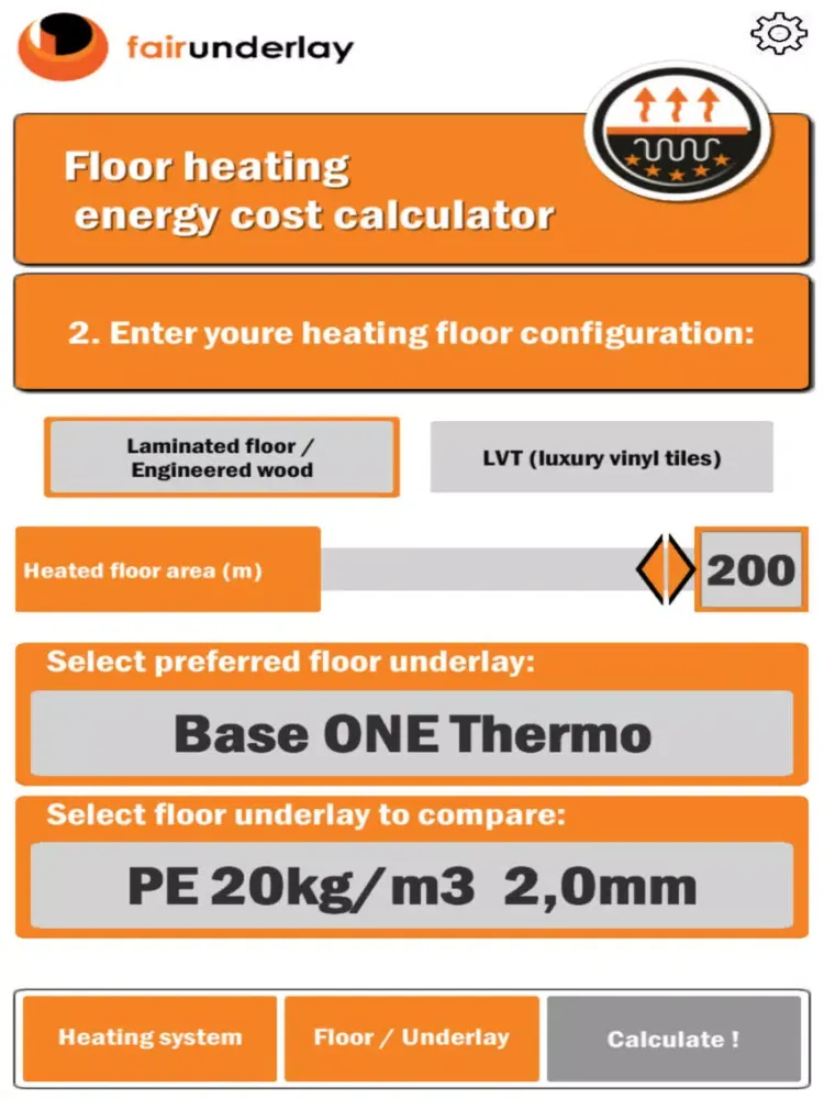 Tangkapan skrin Floor Heating Calculator iPad 
