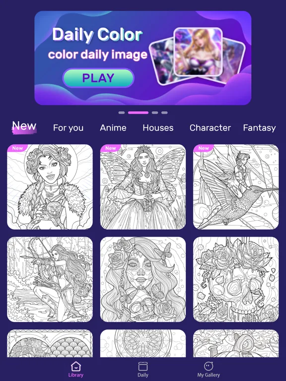 صور Fairy Color - Paint by number iPad 