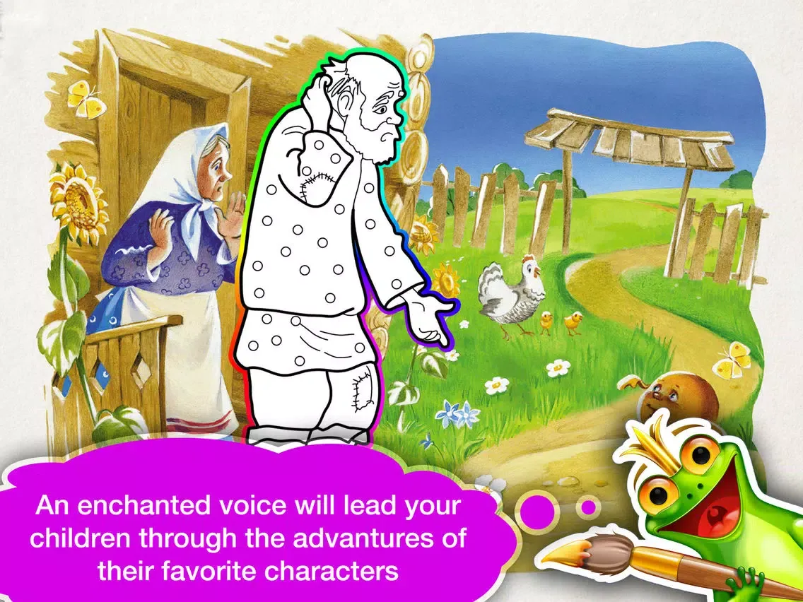 Capturas de tela do Narrated Fairy Tale Coloring Book iPad 