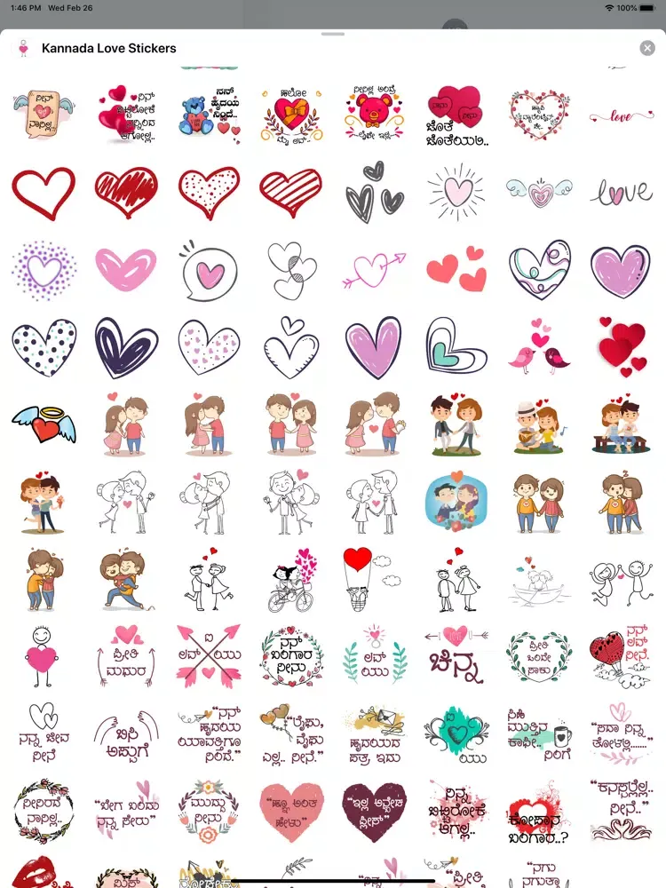 Capturas de tela do Kannada Love Stickers iPad 