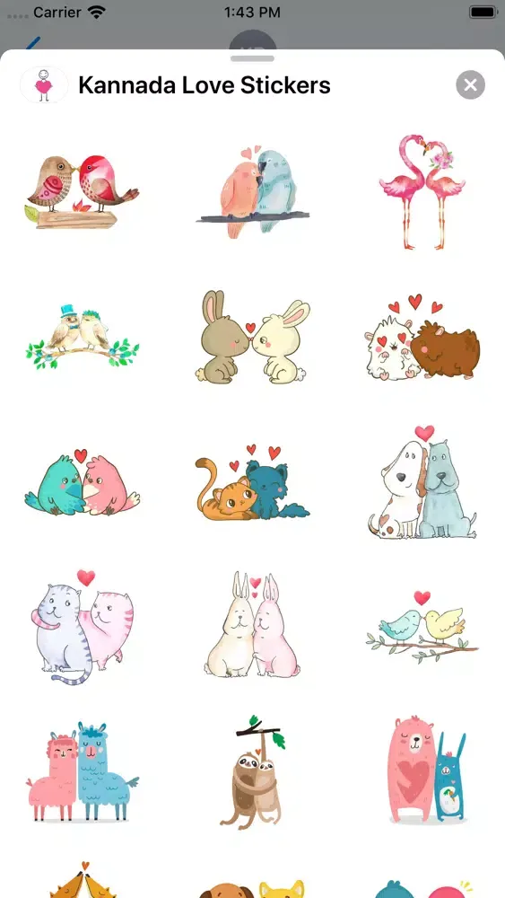 Capturas de tela do Kannada Love Stickers