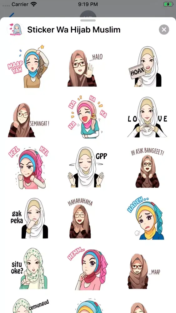 Ảnh chụp màn hình của Sticker Wa Hijab Muslim