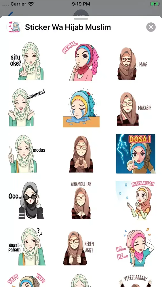 Ảnh chụp màn hình của Sticker Wa Hijab Muslim