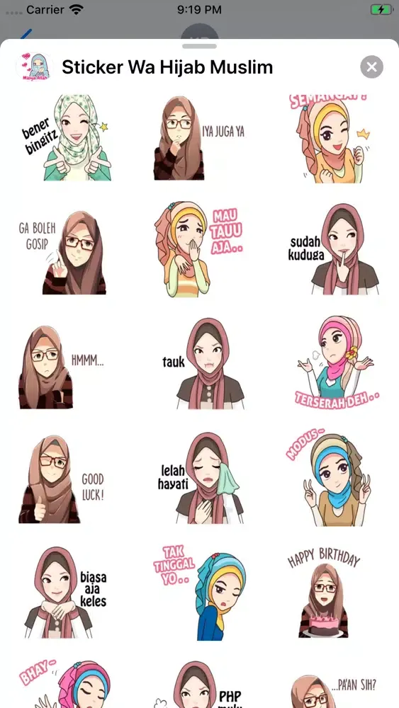 Ảnh chụp màn hình của Sticker Wa Hijab Muslim