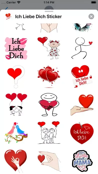 Captures d'écran de Ich Liebe Dich Sticker