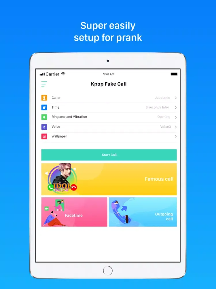 Prank Call : Fake Call & Video iPad  Screenshots