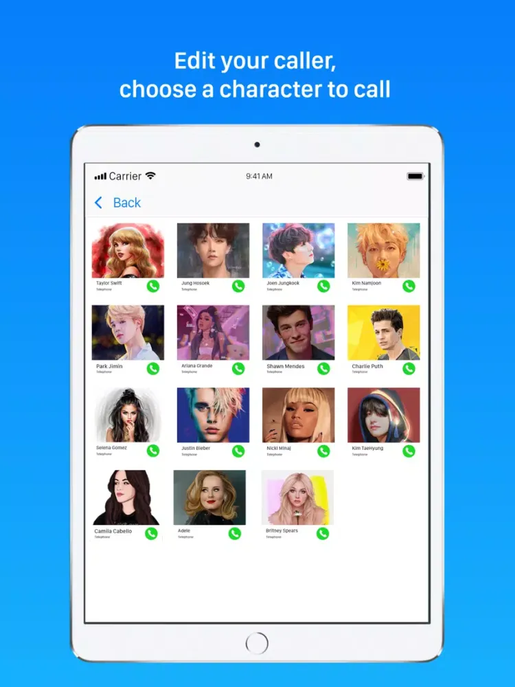 Prank Call : Fake Call & Video iPad  Screenshots