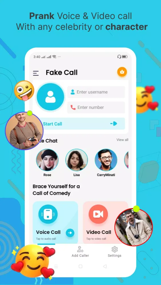 Screenshot di Fake call: Prank call & chat