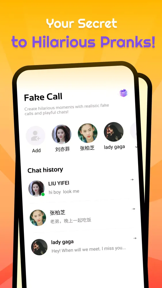 Fake Call Chat Whts caller Screenshots