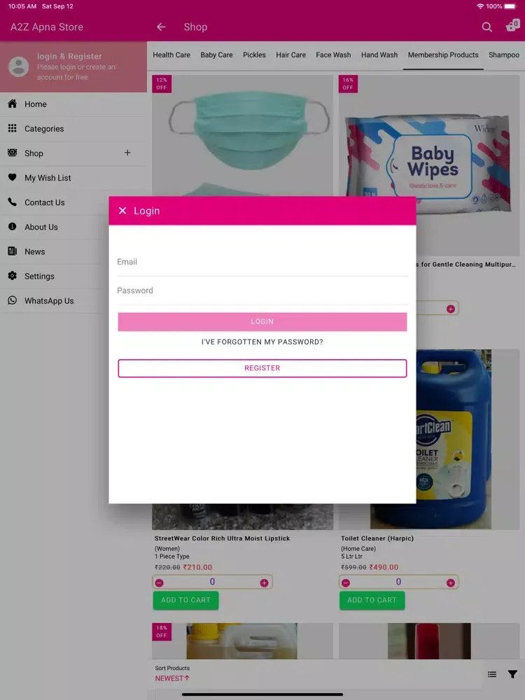 Tangkapan skrin A2Z Apna Store iPad 