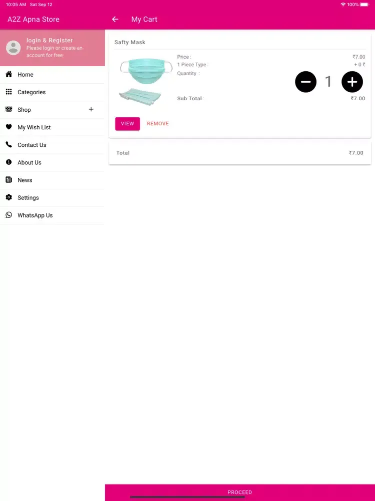Tangkapan skrin A2Z Apna Store iPad 