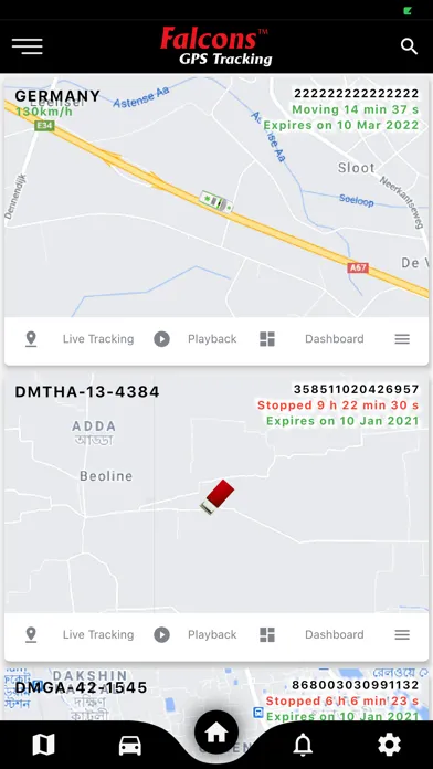 ภาพหน้าจอของ Falcons™ GPS Tracking