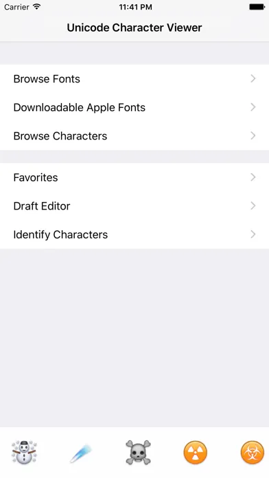Screenshot di Unicode Character Viewer