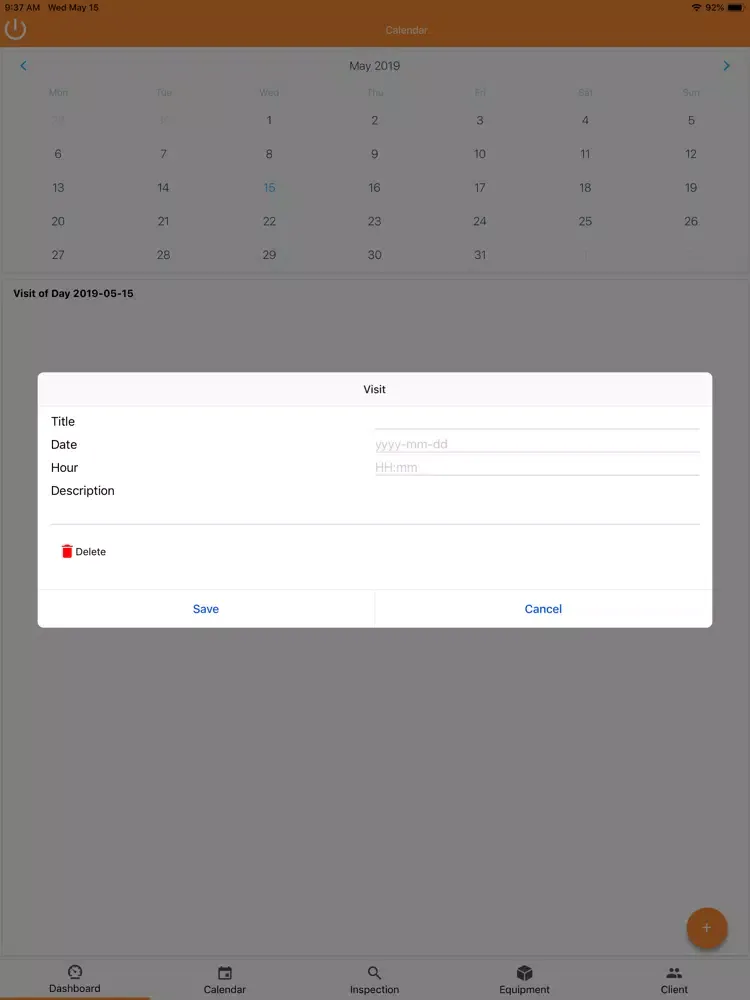 Ảnh chụp màn hình của Inspector iPad 