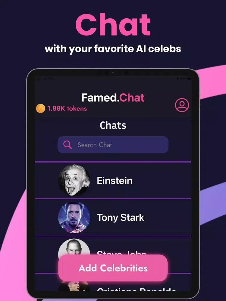 Famed.Chat: AI Celebrity Chat iPad  سکرین شاٹس