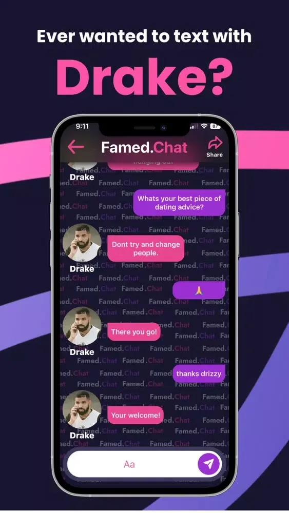 Famed.Chat: AI Celebrity Chat سکرین شاٹس