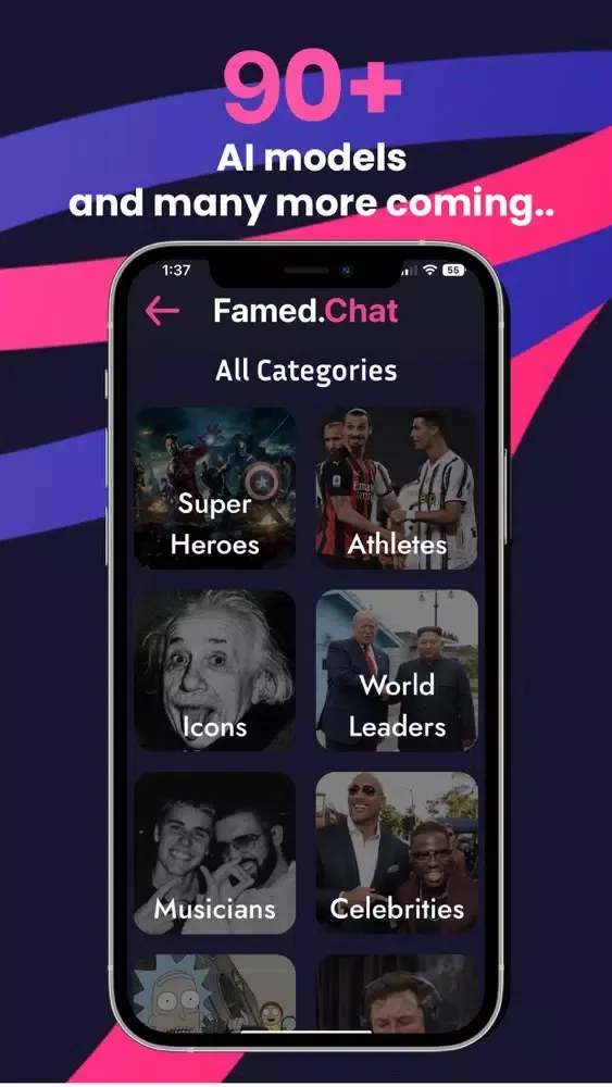 Famed.Chat: AI Celebrity Chat سکرین شاٹس