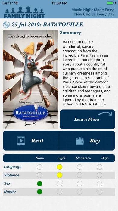 Скриншоты Family Night App