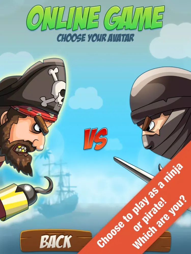 War Games: Pirates Versus Ninjas - A 2 player and Multiplayer Combat Game iPad 应用截图