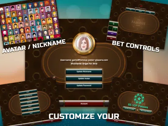 Famous Poker Players - Holdem iPad  Screenshots