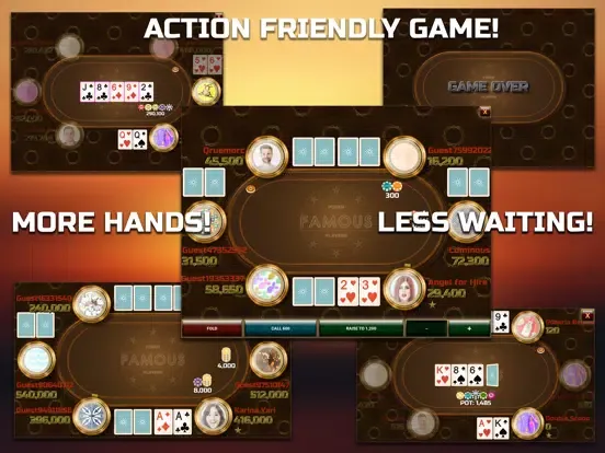 Famous Poker Players - Holdem iPad  Screenshots