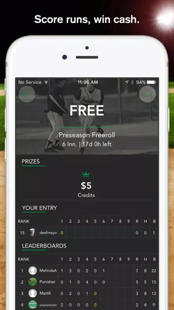 Zrzuty ekranu InGame Fantasy Baseball
