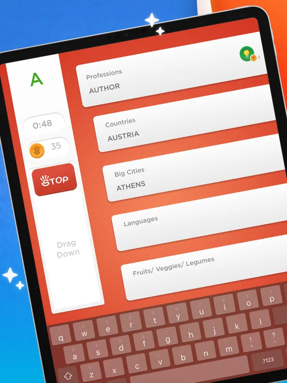 Stop - Categories Word Game iPad Screenshots