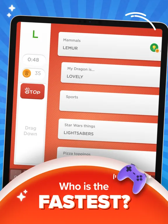 Stop - Categories Word Game iPad Screenshots