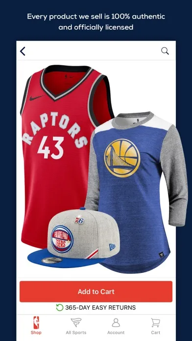 Captures d'écran de Fanatics NBA Shop