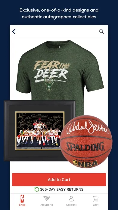 Captures d'écran de Fanatics NBA Shop