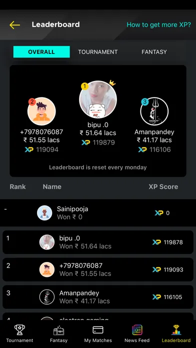 Screenshot di FanClash Esports Fantasy App