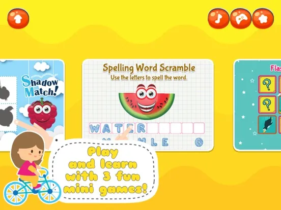 Capturas de pantalla de Fancy Fruit Vocabulary Game iPad 