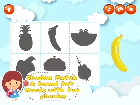 Capturas de pantalla de Fancy Fruit Vocabulary Game iPad 