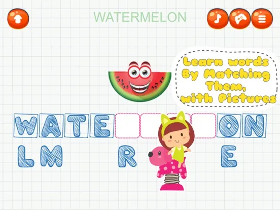Capturas de pantalla de Fancy Fruit Vocabulary Game iPad 