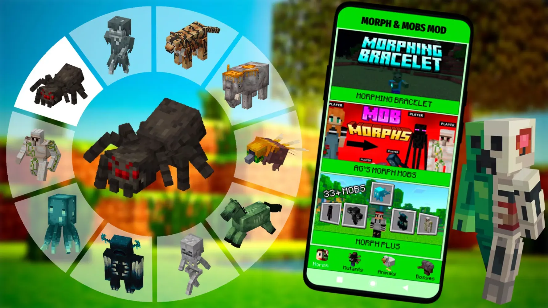 Captures d'écran de Morph & Mobs Mod For Minecraft