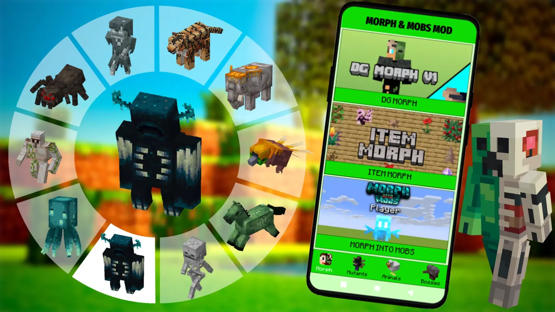 Captures d'écran de Morph & Mobs Mod For Minecraft