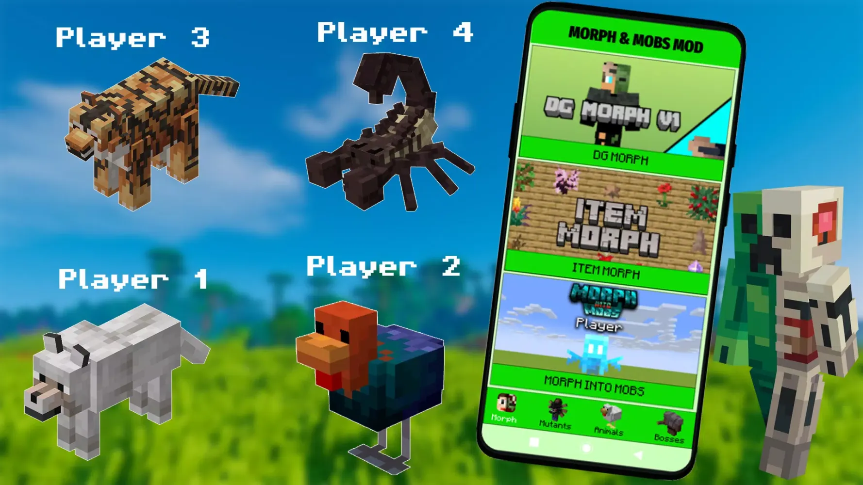 Captures d'écran de Morph & Mobs Mod For Minecraft