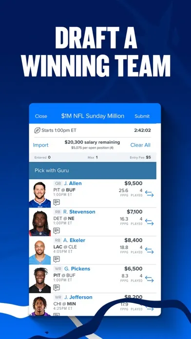 Скриншоты FanDuel Fantasy Sports