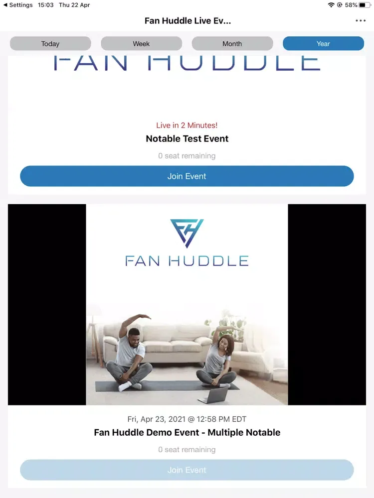 Fan Huddle Live iPad  سکرین شاٹس