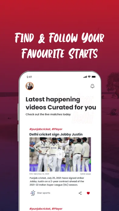 Delhi T20 Cricket Fan App Ekran Görüntüleri