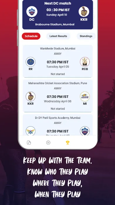 Delhi T20 Cricket Fan App Ekran Görüntüleri