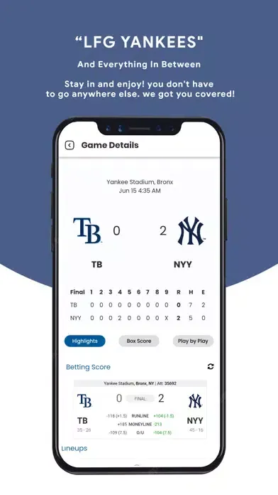 Capturas de pantalla de LFG Yankees