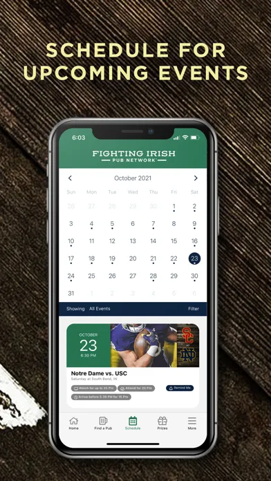 Capturas de tela do Fighting Irish Pub Network